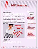 Site web de la boutique de vtements Impex  Dijon